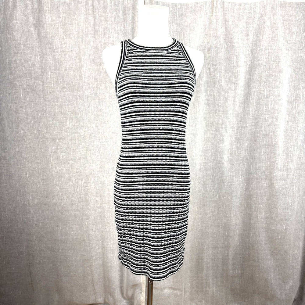 Vans Black and White Stripe Knit Tank Dress Lumin Bodycon Skater Beachy Sz small
